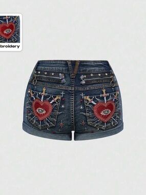 Romwe embroidered shorts - size 4(S)